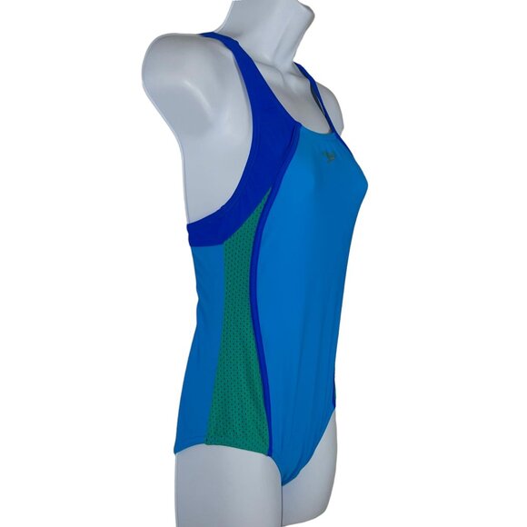 NWT Speedo No Wedgie Worries One Piece Swimsuit Youth 16 Girls Lined Patchwork - Picture 4 of 9